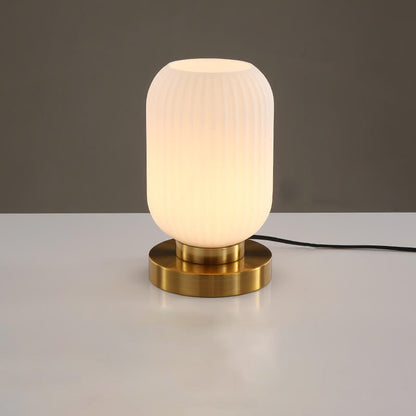 Ambient Table Lamp with Ribbed Glass Design