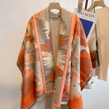 Chic Botanical Patterned Woven Wrap