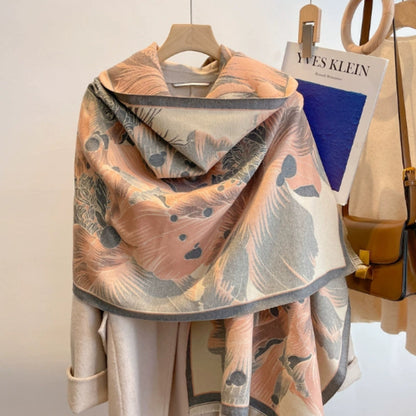 Chic Botanical Patterned Woven Wrap