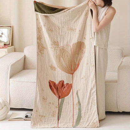 Charming Floral Comfort Blanket for Home and Spa