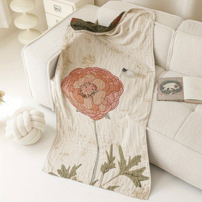 Charming Floral Comfort Blanket for Home and Spa