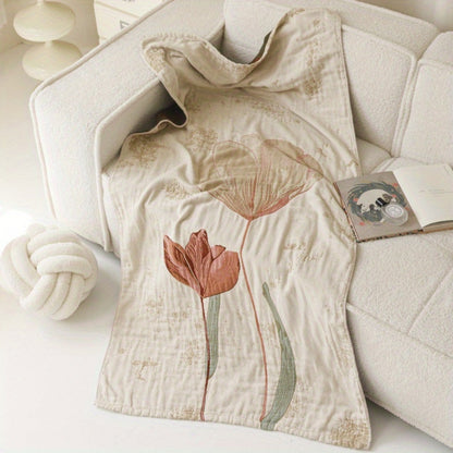 Charming Floral Comfort Blanket for Home and Spa