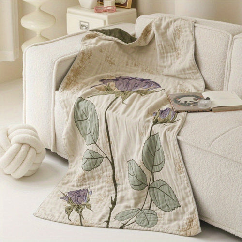 Charming Floral Comfort Blanket for Home and Spa
