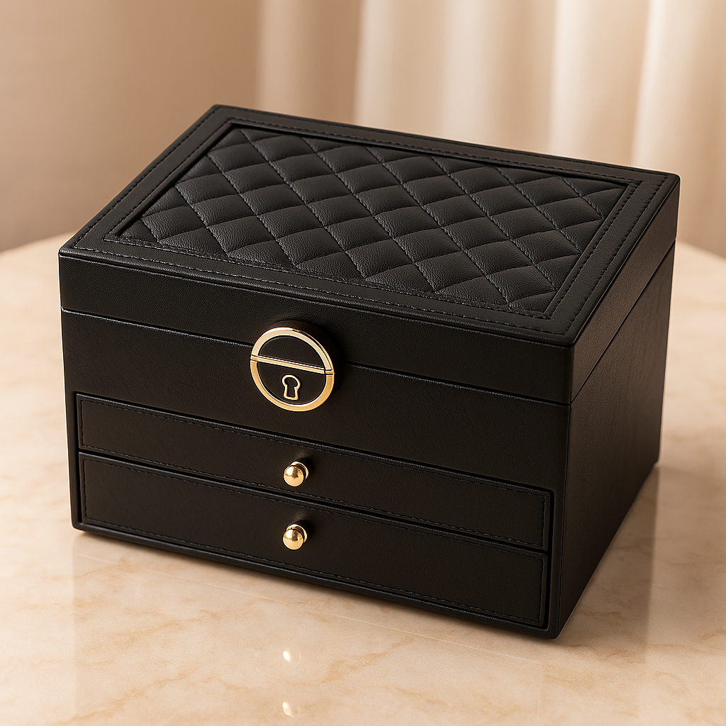 Tiered Storage Jewelry Organizer Box – Compact Design