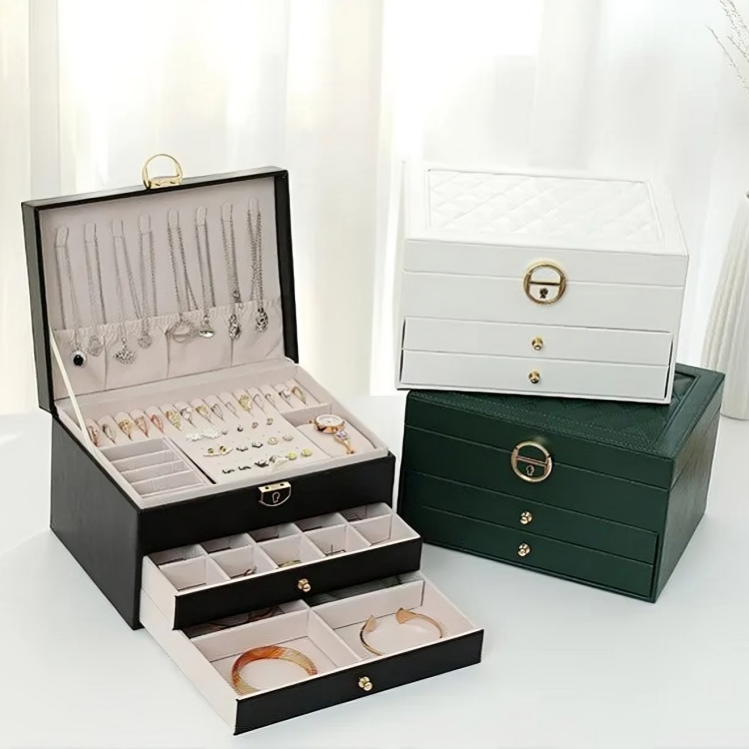 Tiered Storage Jewelry Organizer Box – Compact Design