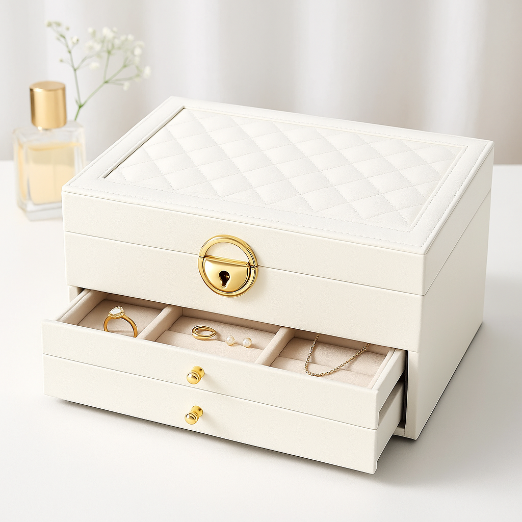 Tiered Storage Jewelry Organizer Box – Compact Design