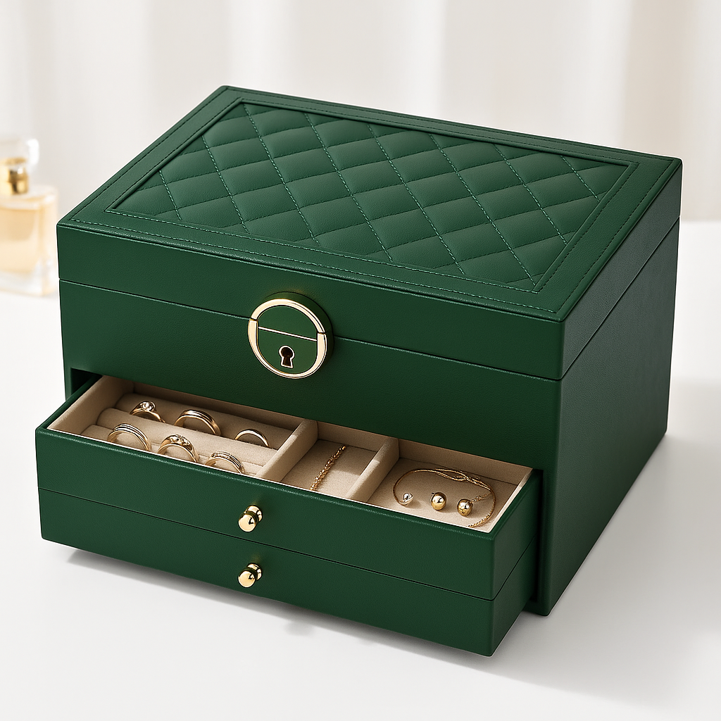 Tiered Storage Jewelry Organizer Box – Compact Design