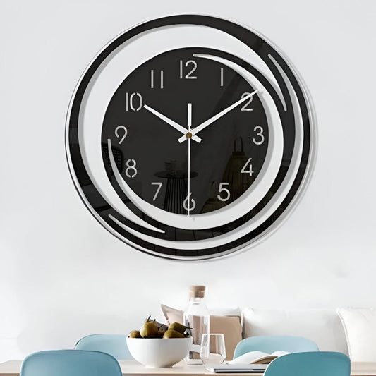 30 cm Scandinavian Style Black Acrylic Wall Clock