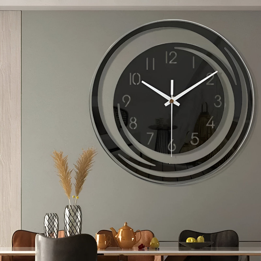 30 cm Scandinavian Style Black Acrylic Wall Clock