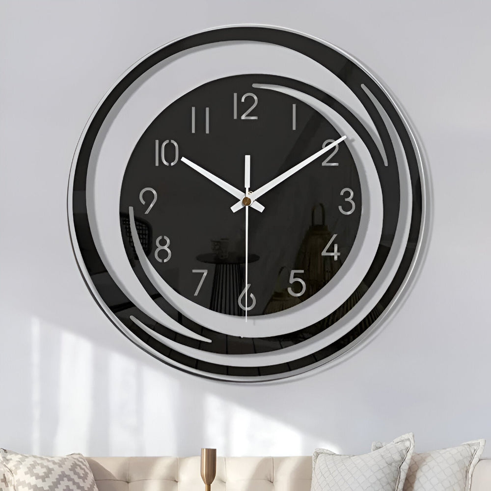 30 cm Scandinavian Style Black Acrylic Wall Clock