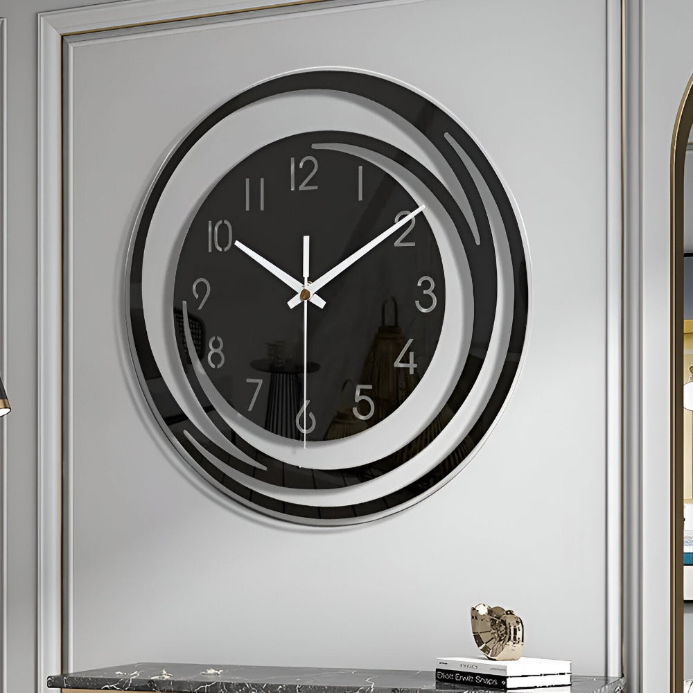 30 cm Scandinavian Style Black Acrylic Wall Clock