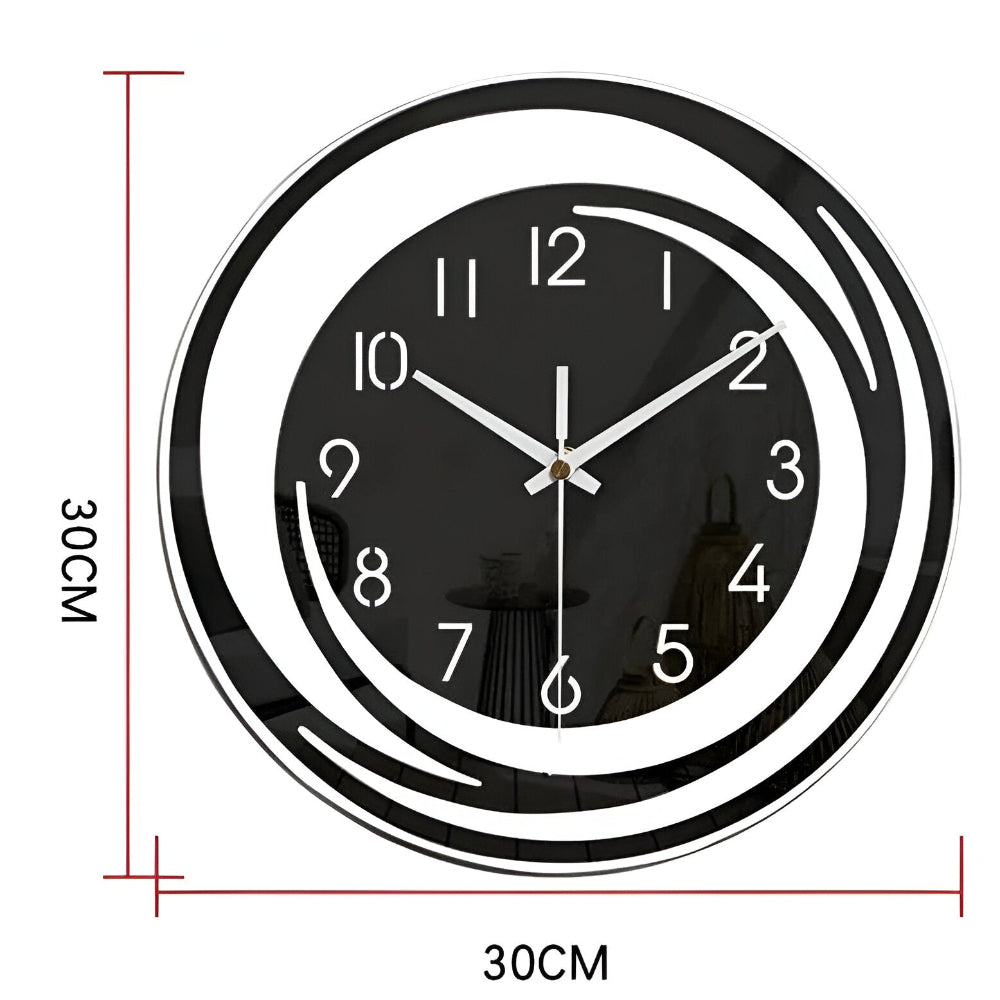 30 cm Scandinavian Style Black Acrylic Wall Clock