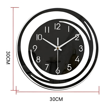 30 cm Scandinavian Style Black Acrylic Wall Clock