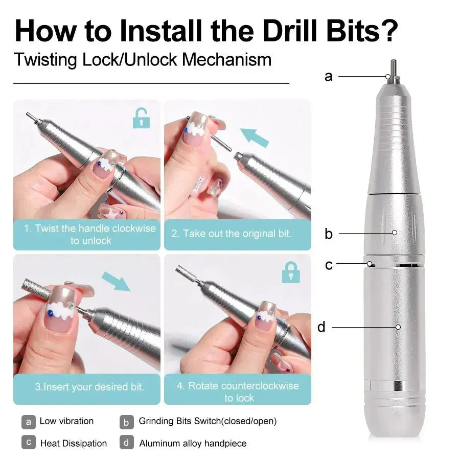 Cordless Nail Drill with LCD Display | Precision Control