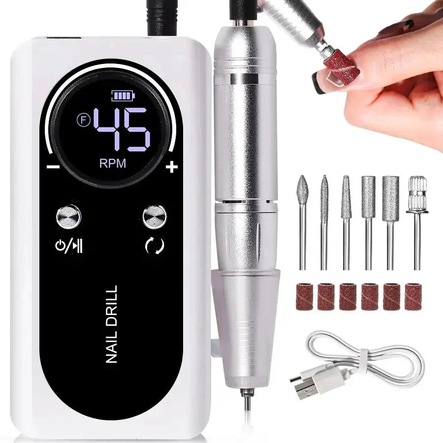 Cordless Nail Drill with LCD Display | Precision Control