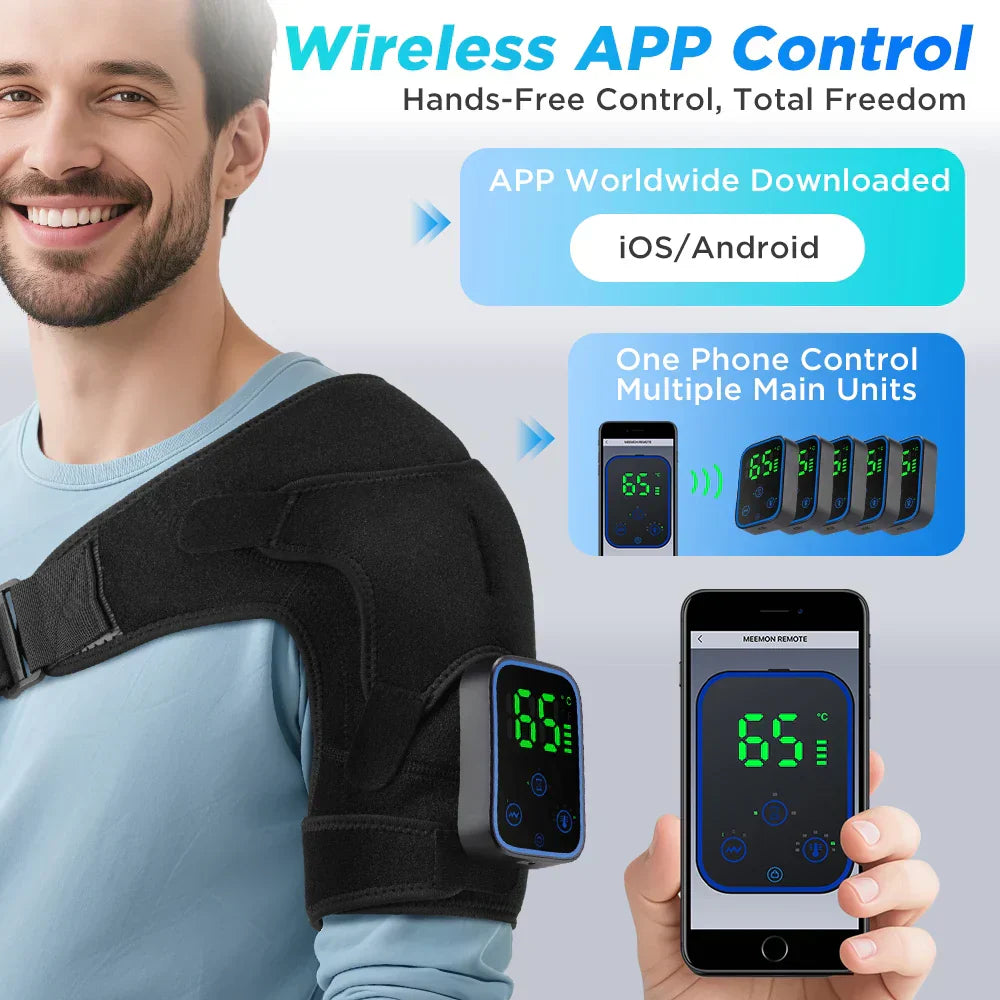 Smart Heat & Vibration Therapy Massager for Shoulders, Elbows, and Knees