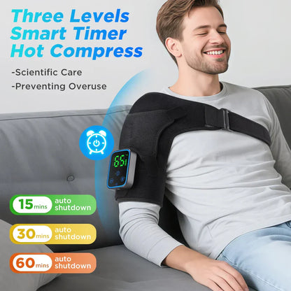 Smart Heat & Vibration Therapy Massager for Shoulders, Elbows, and Knees