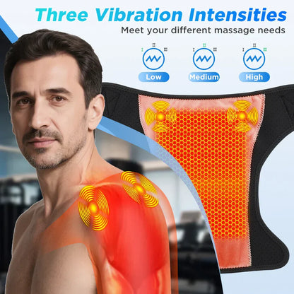 Smart Heat & Vibration Therapy Massager for Shoulders, Elbows, and Knees