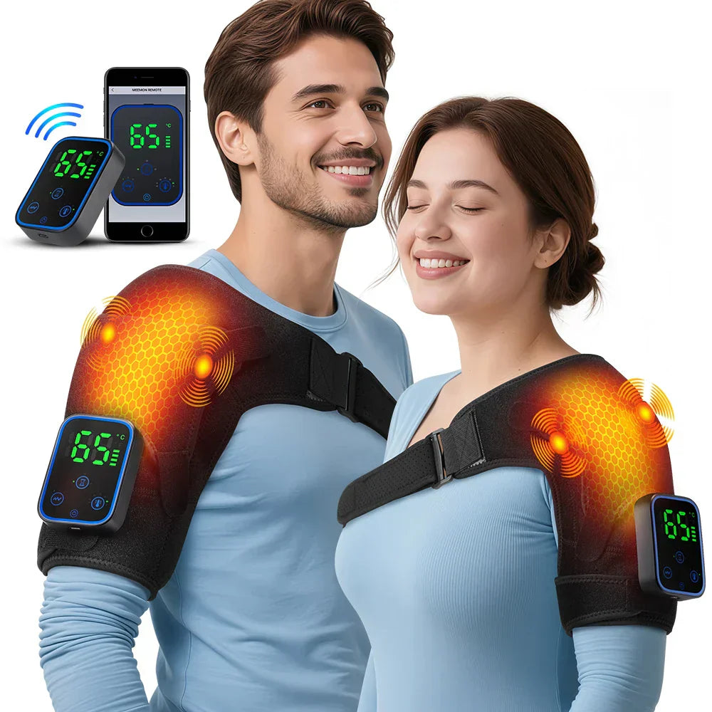 Smart Heat & Vibration Therapy Massager for Shoulders, Elbows, and Knees
