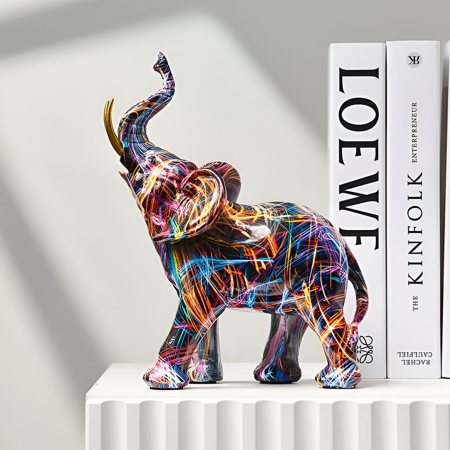 Colorful Elephant Figurine – Artistic Decor with Vibrant Designs