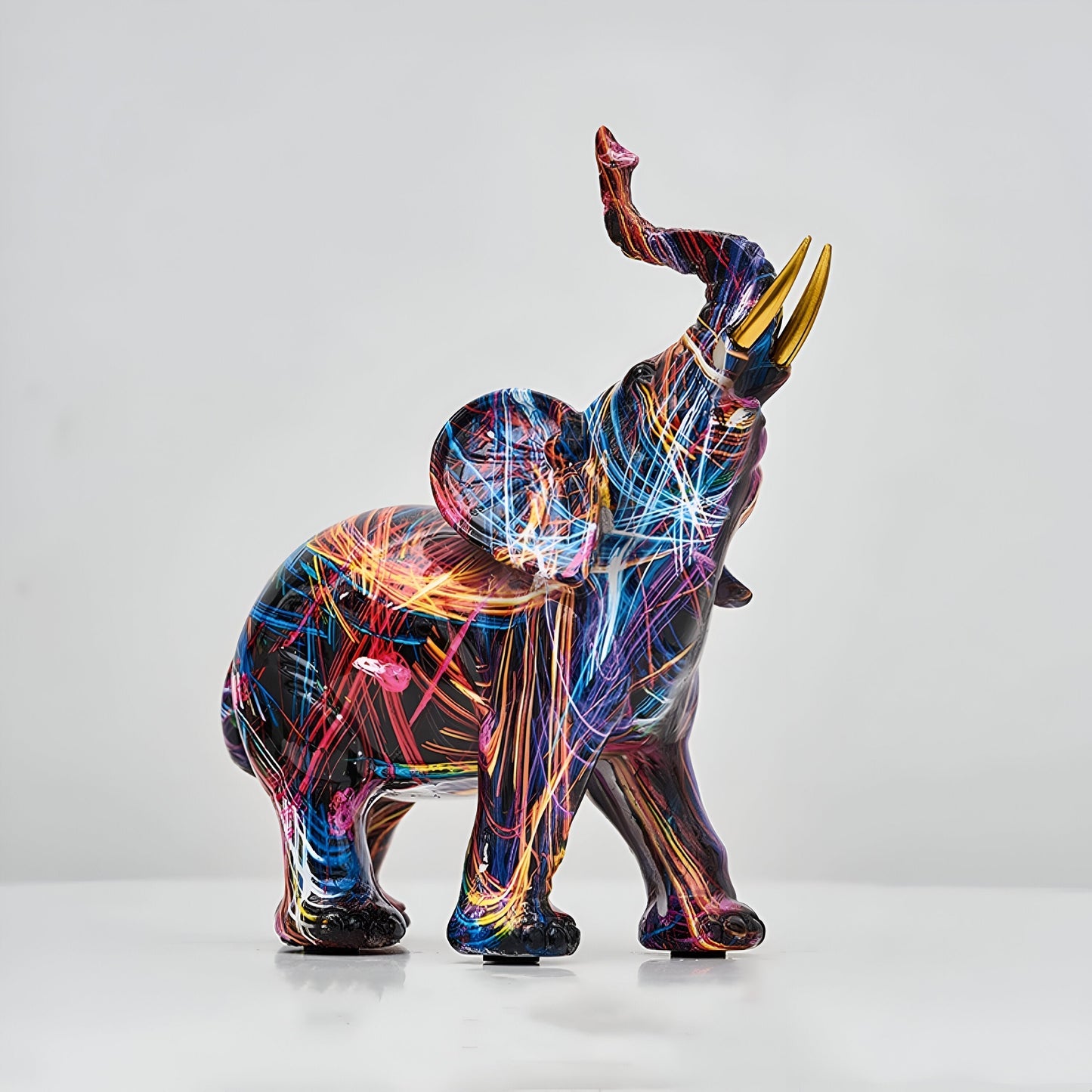 Colorful Elephant Figurine – Artistic Decor with Vibrant Designs