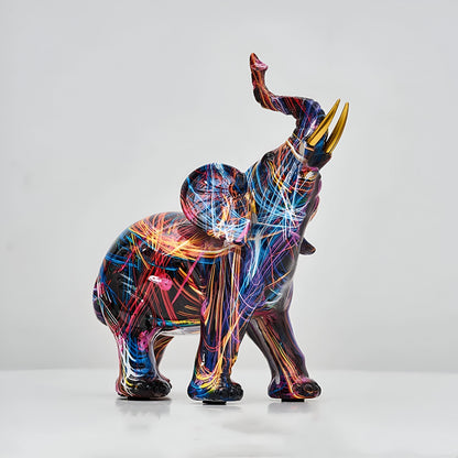 Colorful Elephant Figurine – Artistic Decor with Vibrant Designs