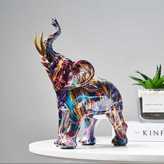 Colorful Elephant Figurine – Artistic Decor with Vibrant Designs