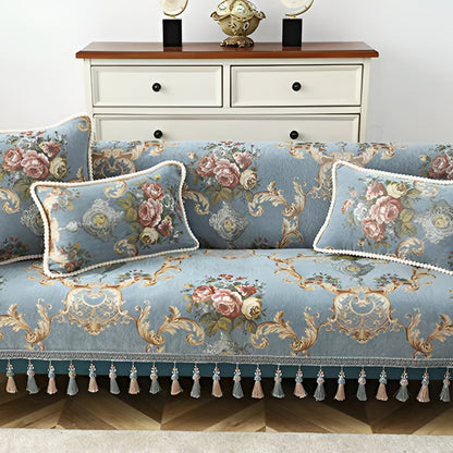 Sophisticated Chenille Cushion Cover with Beaded Trim