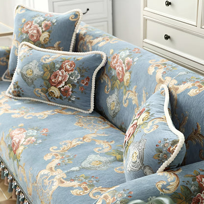 Sophisticated Chenille Cushion Cover with Beaded Trim