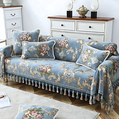 Sophisticated Chenille Cushion Cover with Beaded Trim