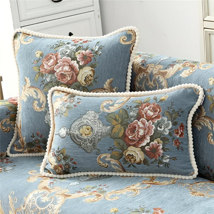 Sophisticated Chenille Cushion Cover with Beaded Trim