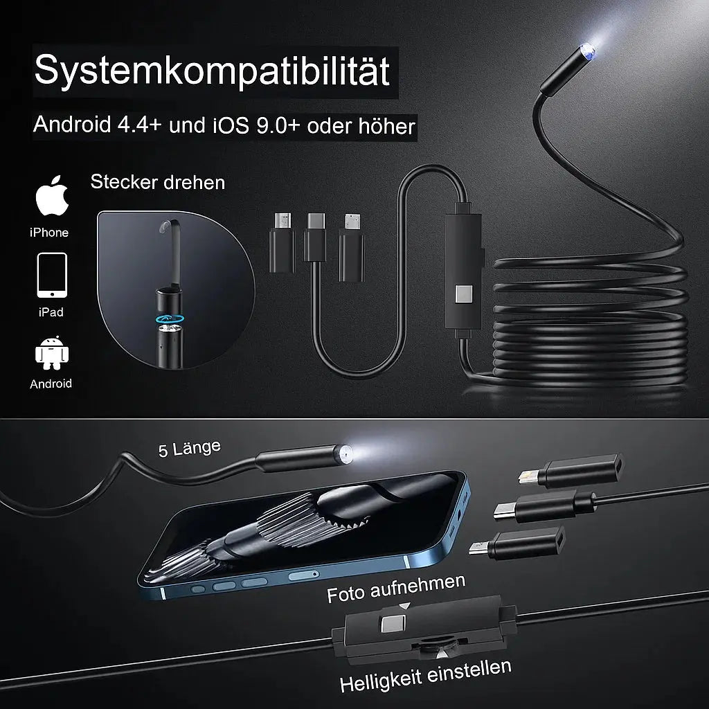 SmartScope Pro | 5m Flexible Inspection Camera | HD Clarity