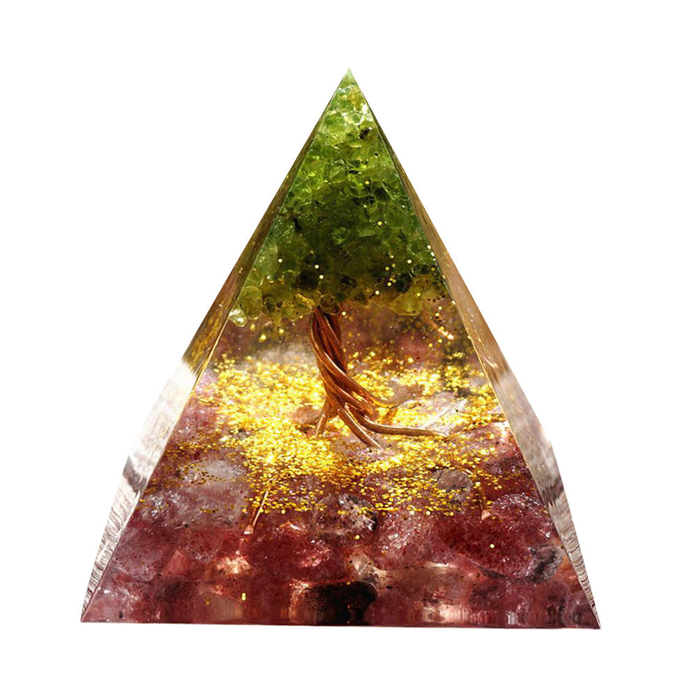 Energy Pyramid Made of Healing Crystals for Orgone Therapy