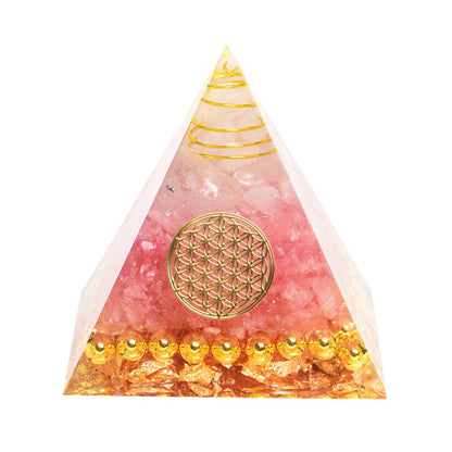 Energy Pyramid Made of Healing Crystals for Orgone Therapy