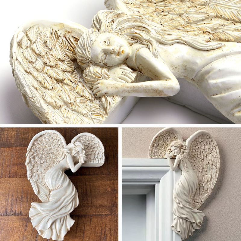 Resin Door Frame Decoration with Angel Wings