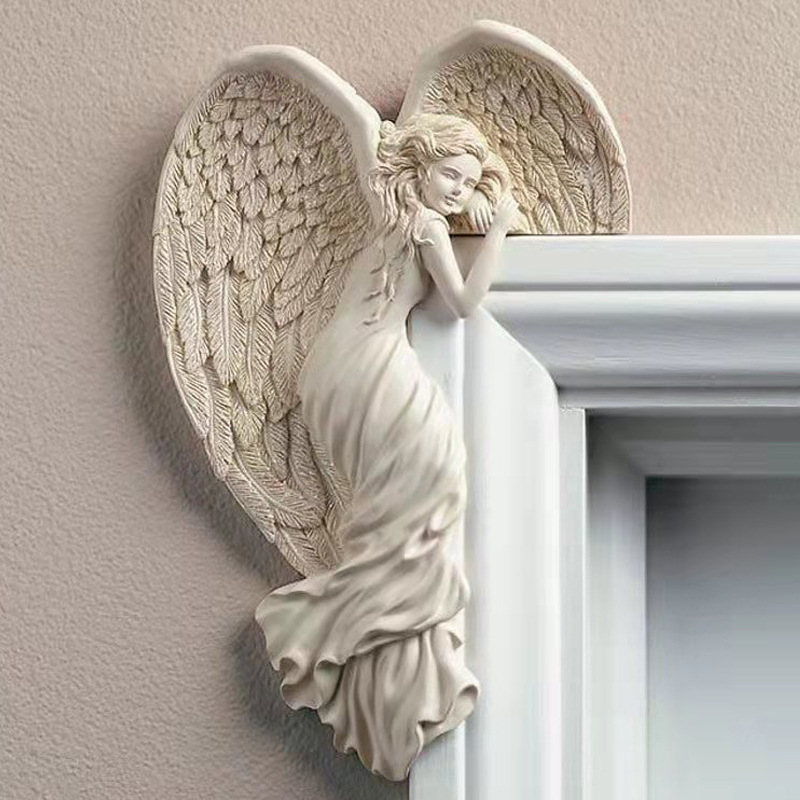 Resin Door Frame Decoration with Angel Wings