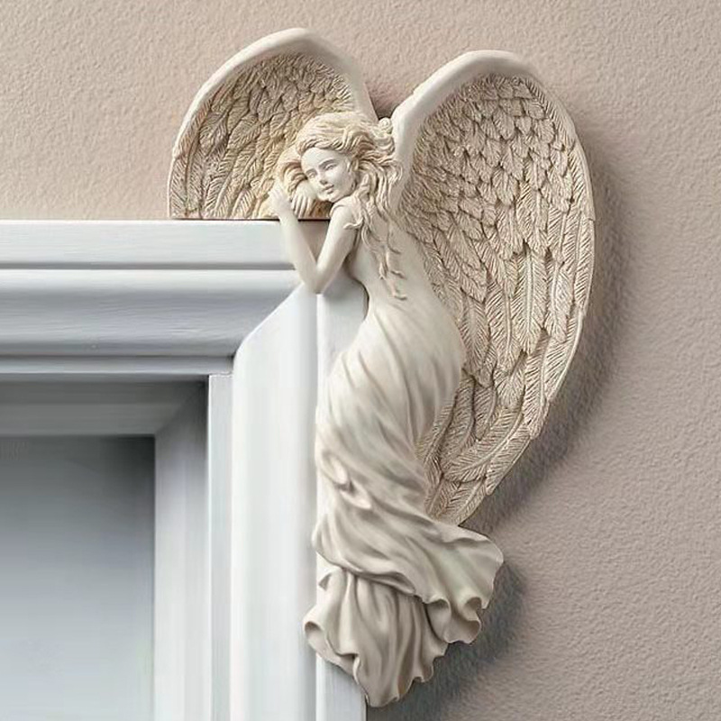 Resin Door Frame Decoration with Angel Wings