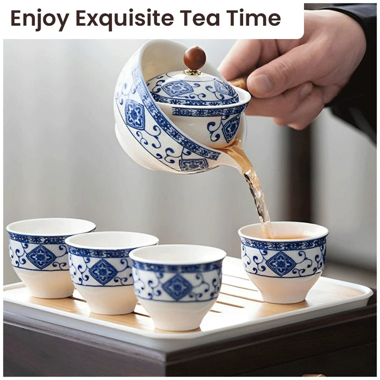 Tea Set – Timeless Elegance – Handmade – Porcelain & Glass