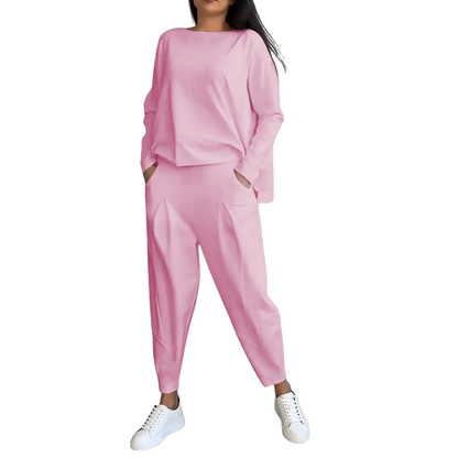 Women's High-Waisted Pants and Sweatshirt 2-Piece Lounge Set