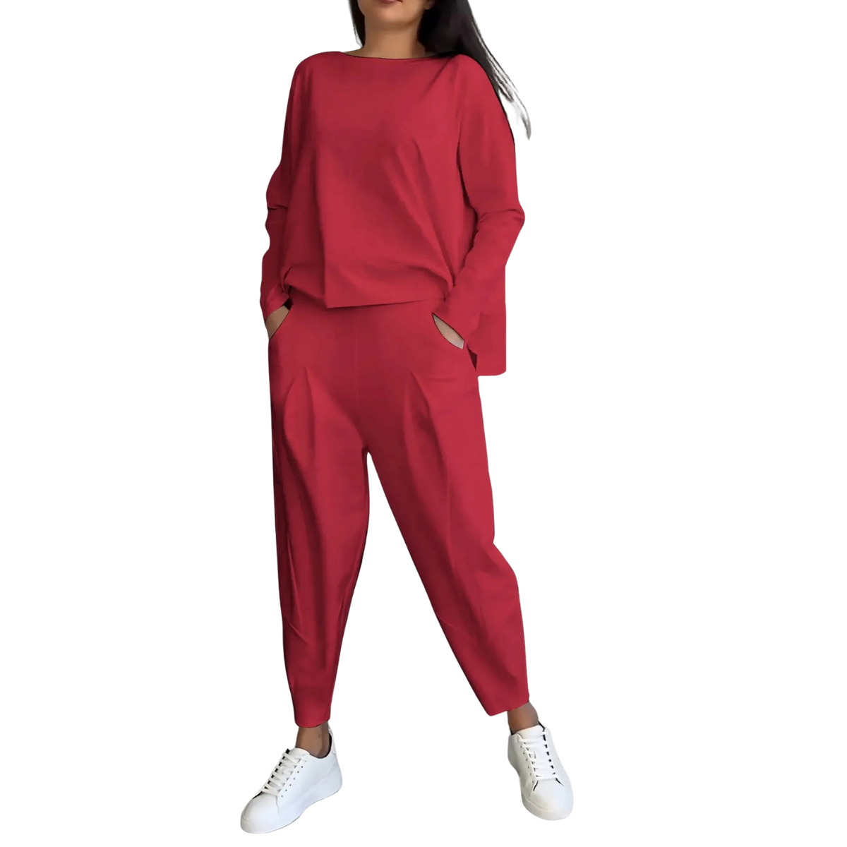 Women's High-Waisted Pants and Sweatshirt 2-Piece Lounge Set