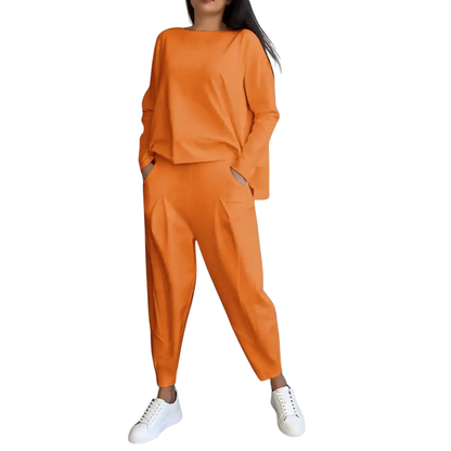 Women's High-Waisted Pants and Sweatshirt 2-Piece Lounge Set