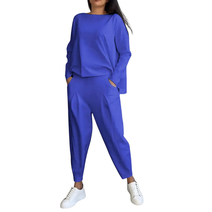 Women's High-Waisted Pants and Sweatshirt 2-Piece Lounge Set