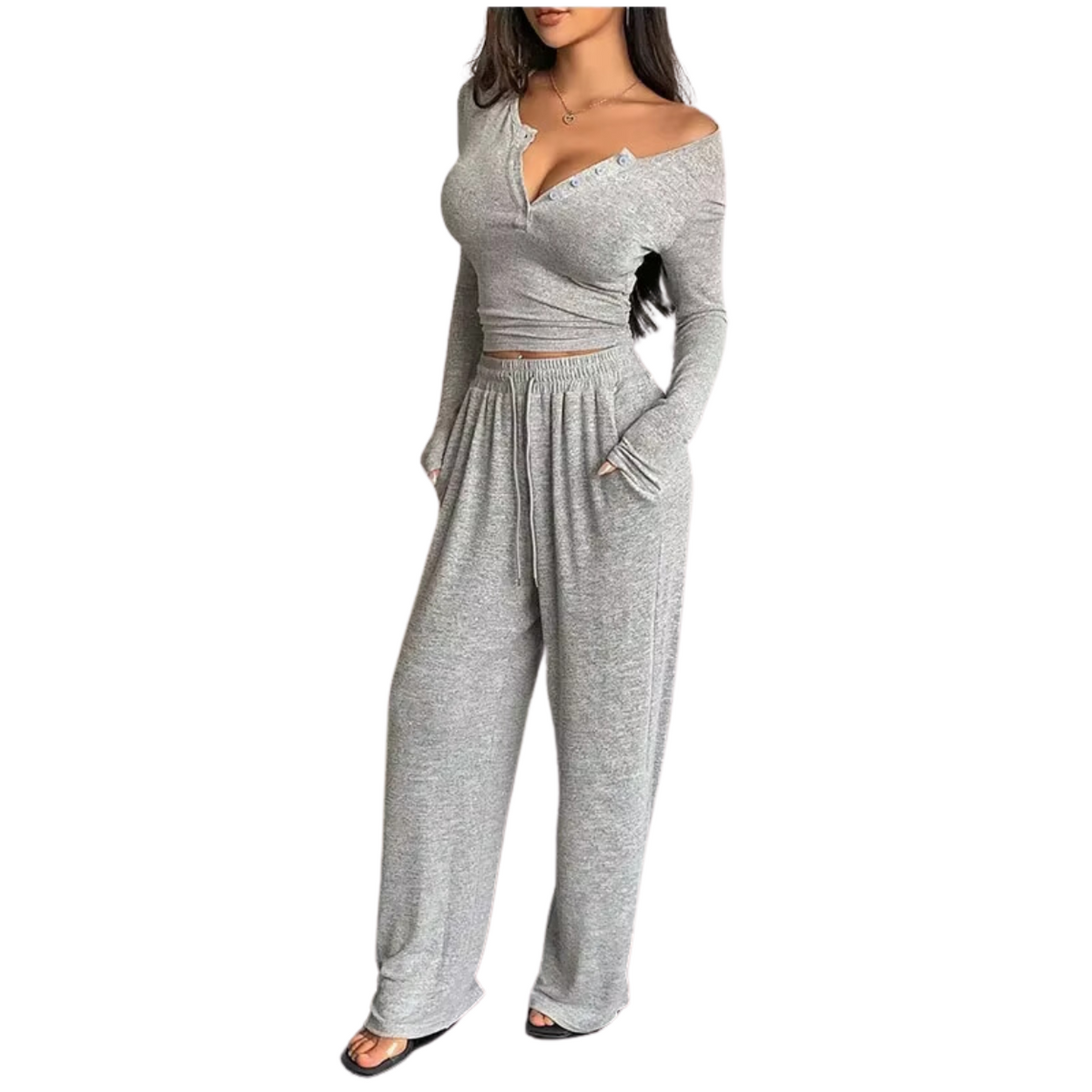 Cozy Loose-Fit Sweater and Wide-Leg Trousers