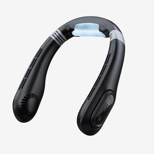 Portable Neck Fan with Digital Display – BreezeFlex Personal Cooler and USB-C