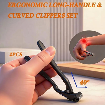 Precision Nail Clipper with Extended Grip & Angle Tip