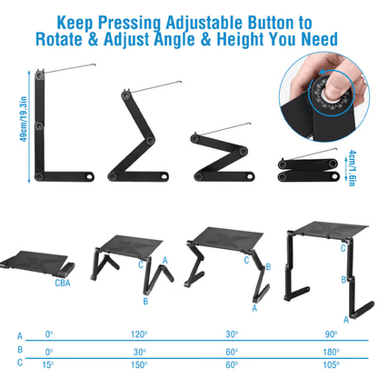 Ergonomic Laptop Stand with 360-Degree Rotation for Work Support