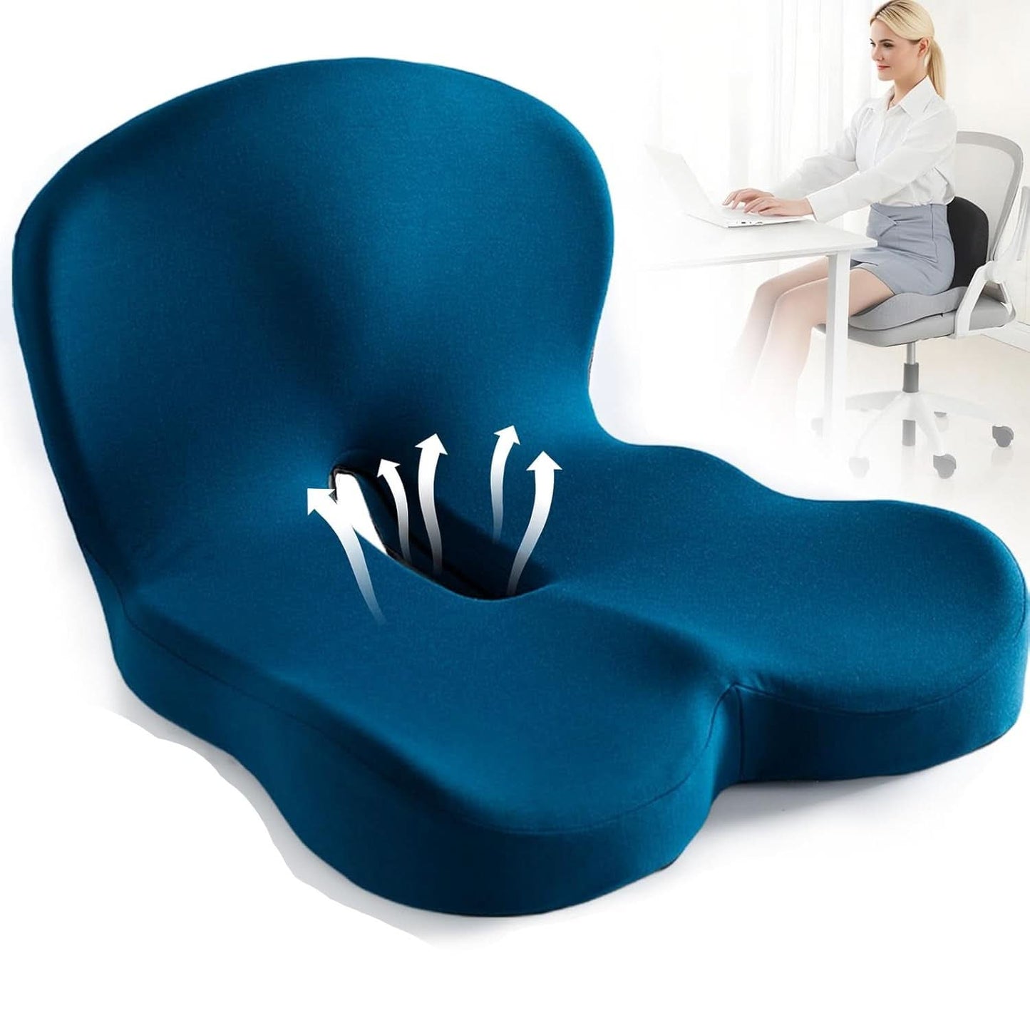 Memory Foam Cushion for Posture and Comfort – Ergonomic Support Pad
