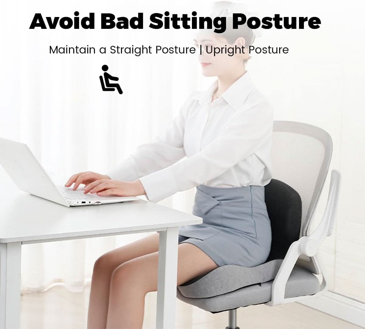 Memory Foam Cushion for Posture and Comfort – Ergonomic Support Pad
