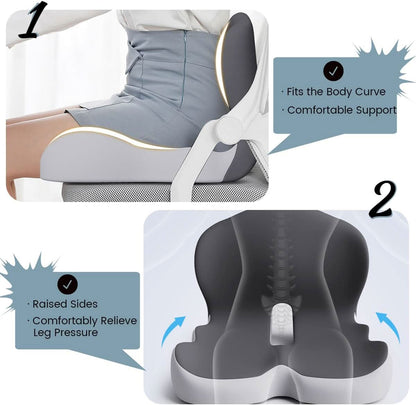Memory Foam Cushion for Posture and Comfort – Ergonomic Support Pad