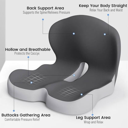 Memory Foam Cushion for Posture and Comfort – Ergonomic Support Pad